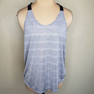 Nike dri-fit Medium Gray Shadow Stripe Racerback Tank top